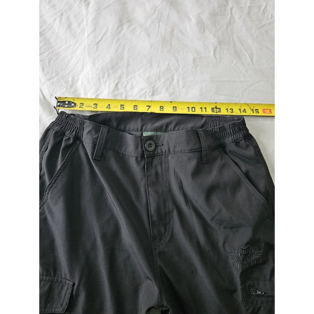 Yawho Sports Cargo Pants Legendary Since 1941 Black Elastic Waist Size Small‎ - Picture 6 of 8